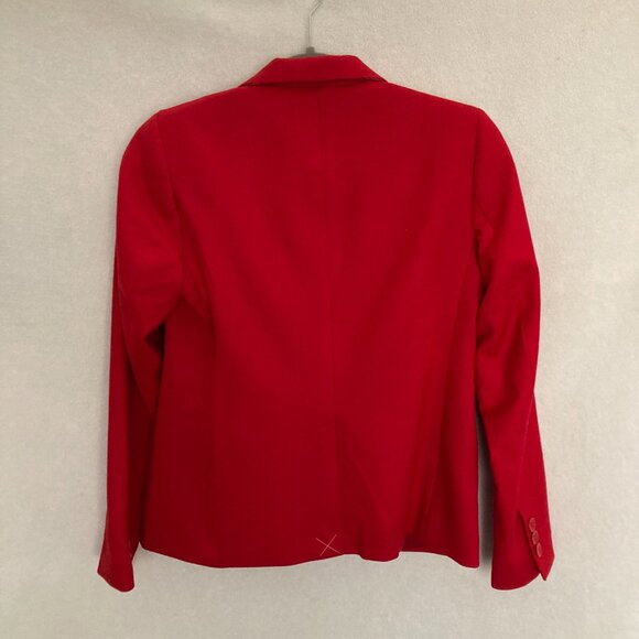 Talbots Red Wool Blend Blazer Jacket Lined Two Button Front, Size 2P - Picture 2 of 8